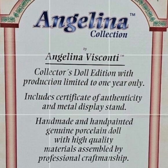 Porcelain Doll Y2K Angelina Collection 16" Green Dress Year 2000 Edition - Picture 6 of 6